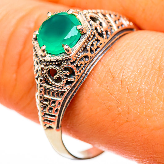 Green Onyx Rings handcrafted by Ana Silver Co - RING112694
