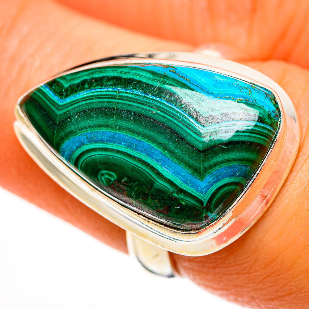 Malachite In Chrysocolla Rings handcrafted by Ana Silver Co - RING112697