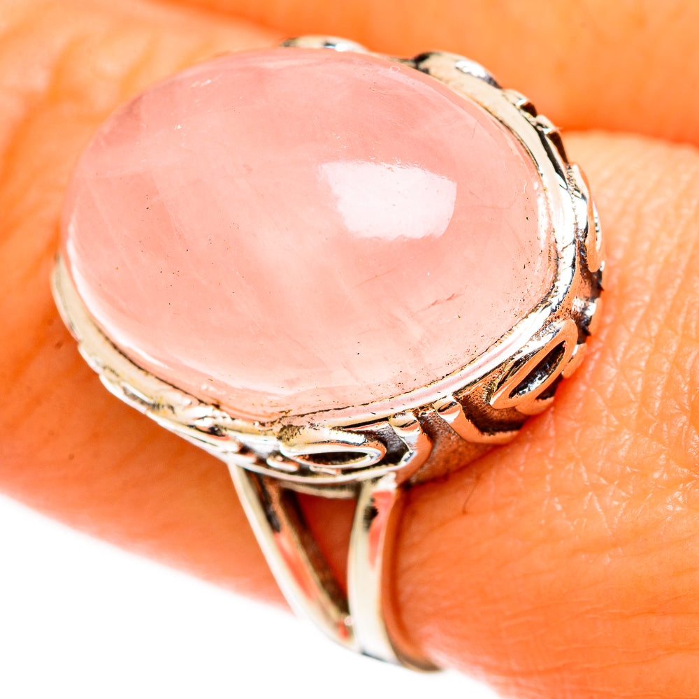 Rose Quartz Rings handcrafted by Ana Silver Co - RING112701