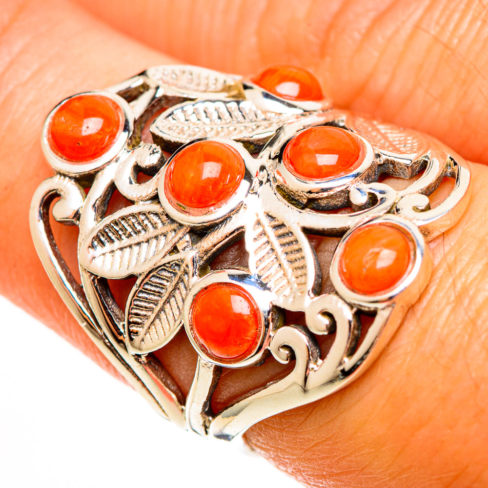 Mediterranean Red Coral Rings handcrafted by Ana Silver Co - RING112703