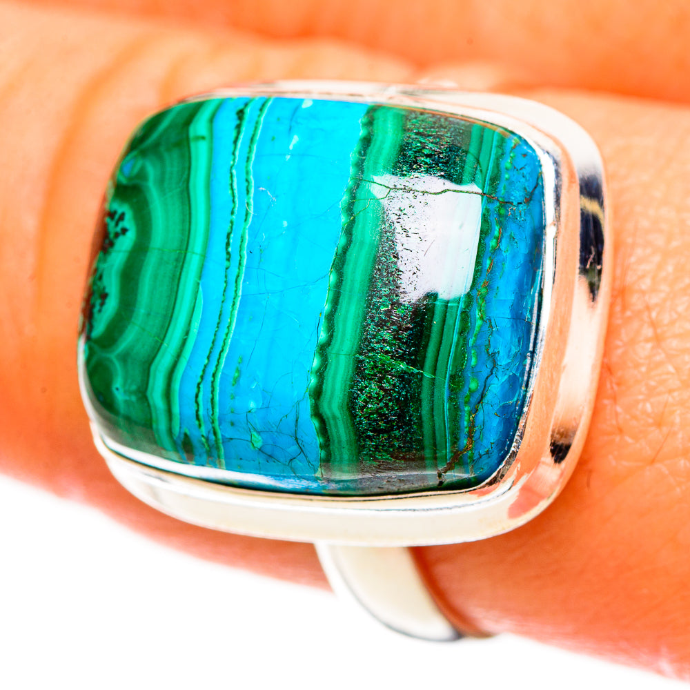 Malachite In Chrysocolla Rings handcrafted by Ana Silver Co - RING112715