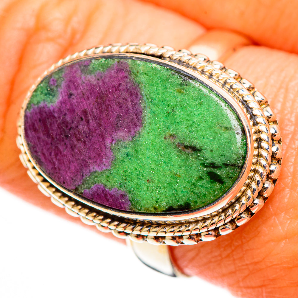 Ruby Zoisite Rings handcrafted by Ana Silver Co - RING112716