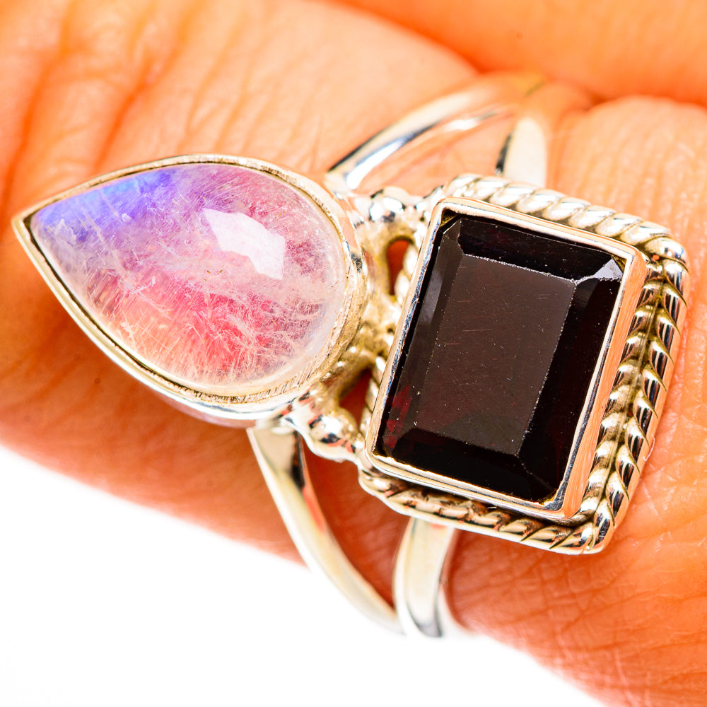 Pink Moonstone Rings handcrafted by Ana Silver Co - RING112717