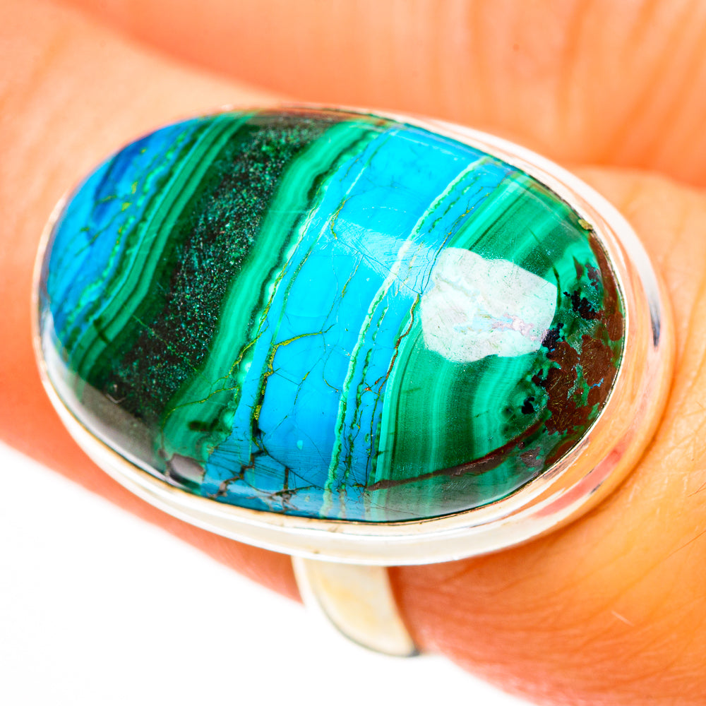 Malachite In Chrysocolla Rings handcrafted by Ana Silver Co - RING112718