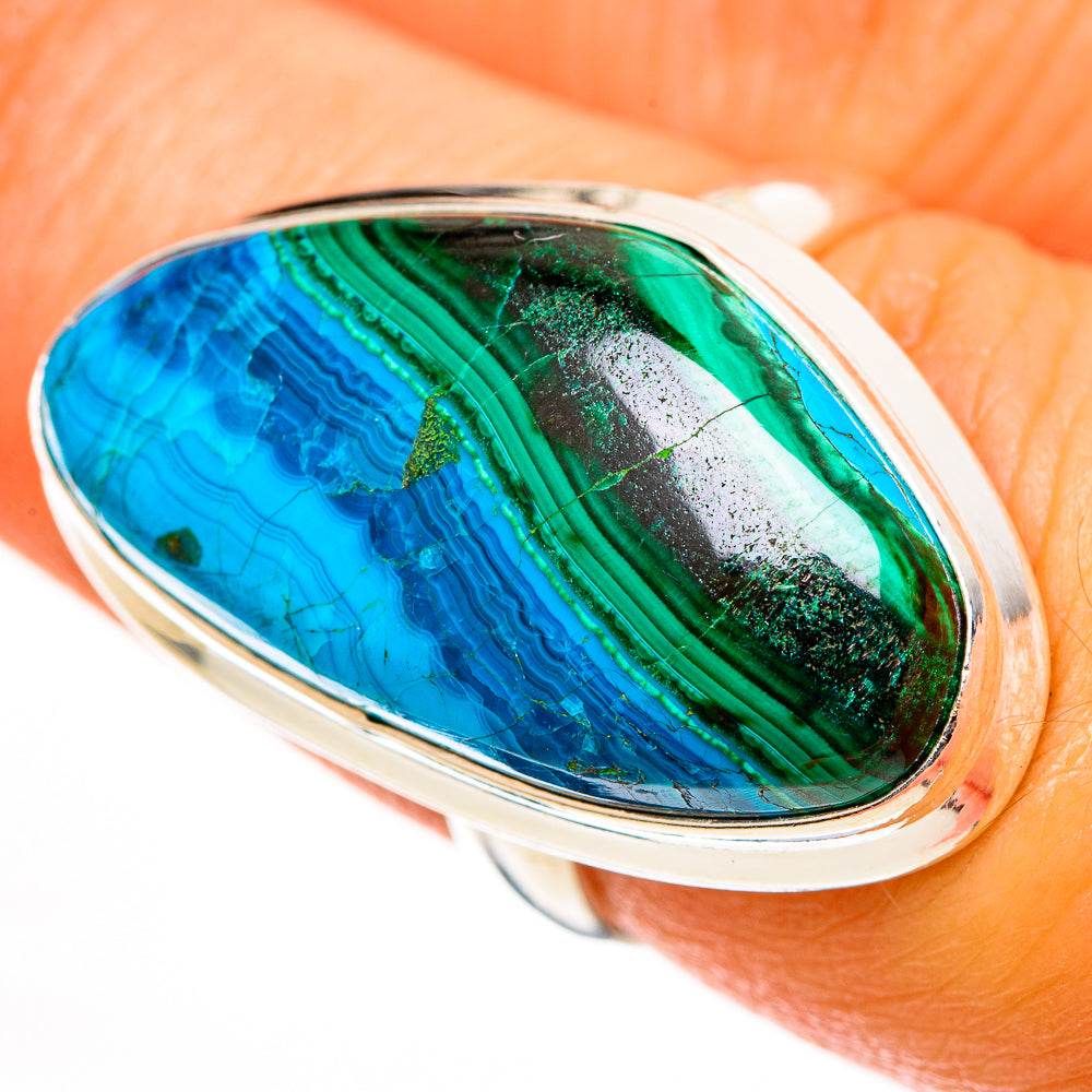 Malachite In Chrysocolla Rings handcrafted by Ana Silver Co - RING112719