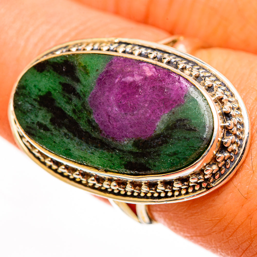 Ruby Zoisite Rings handcrafted by Ana Silver Co - RING112729
