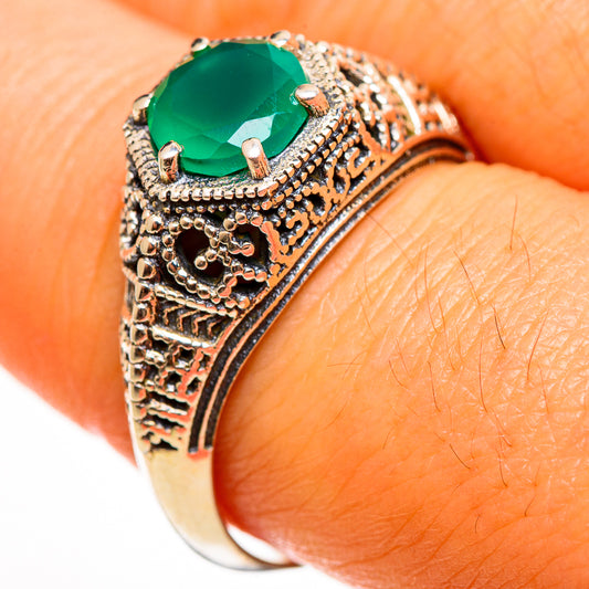 Green Onyx Rings handcrafted by Ana Silver Co - RING112730