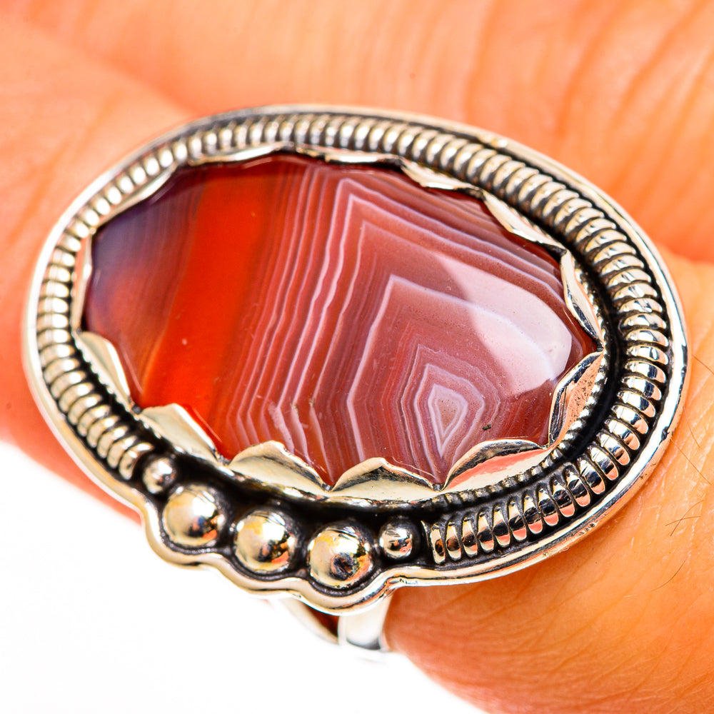 Botswana Agate Rings handcrafted by Ana Silver Co - RING112734