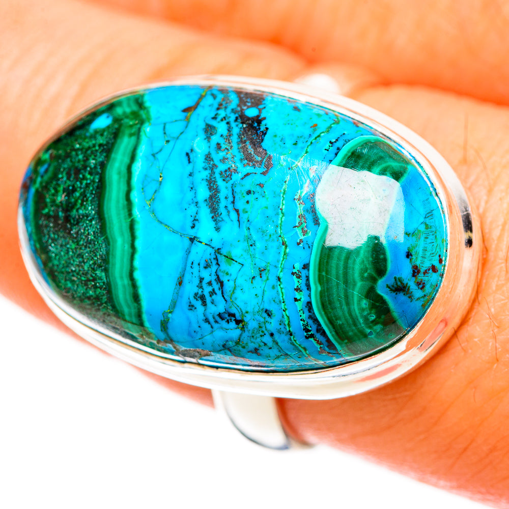 Malachite In Chrysocolla Rings handcrafted by Ana Silver Co - RING112750