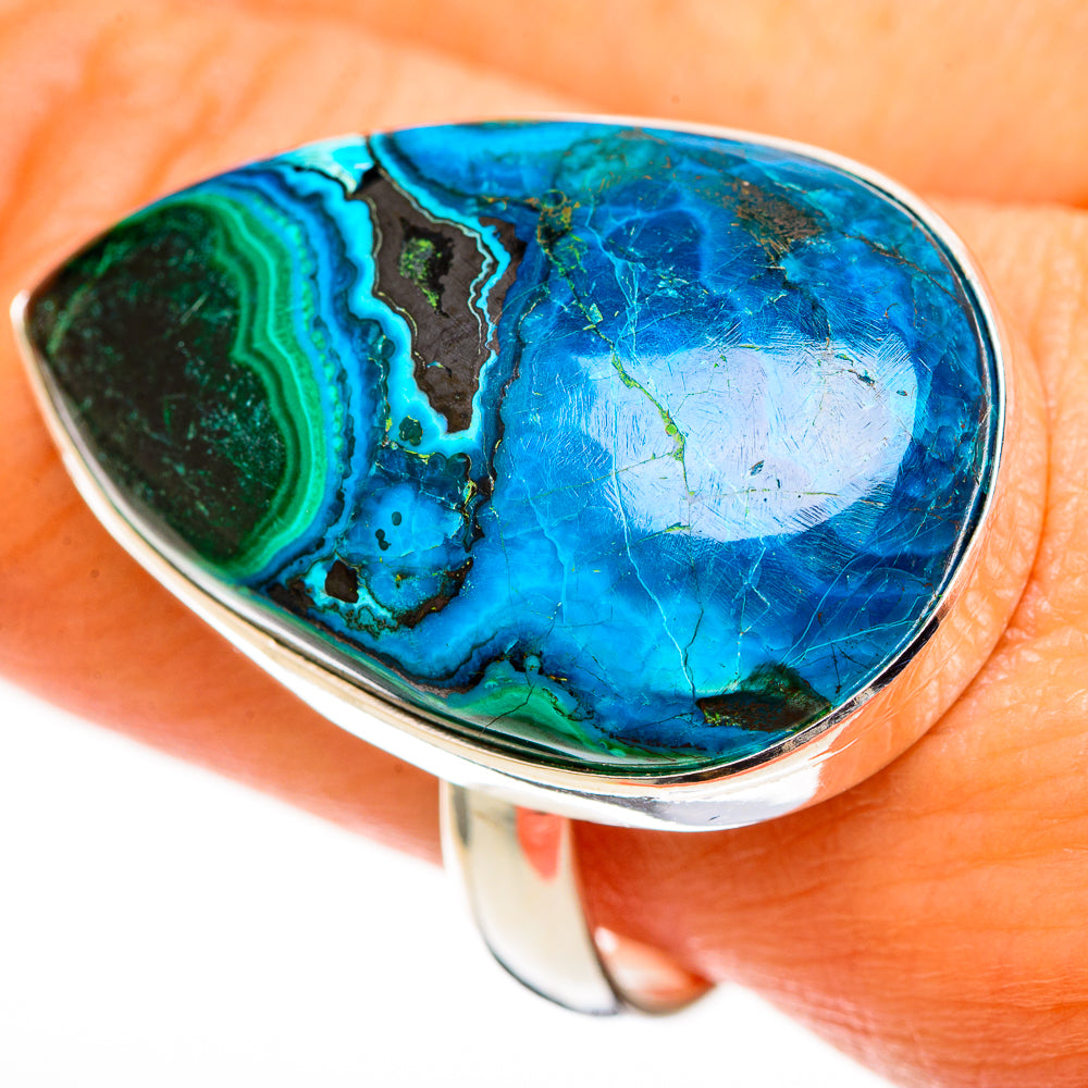 Malachite In Chrysocolla Rings handcrafted by Ana Silver Co - RING112751