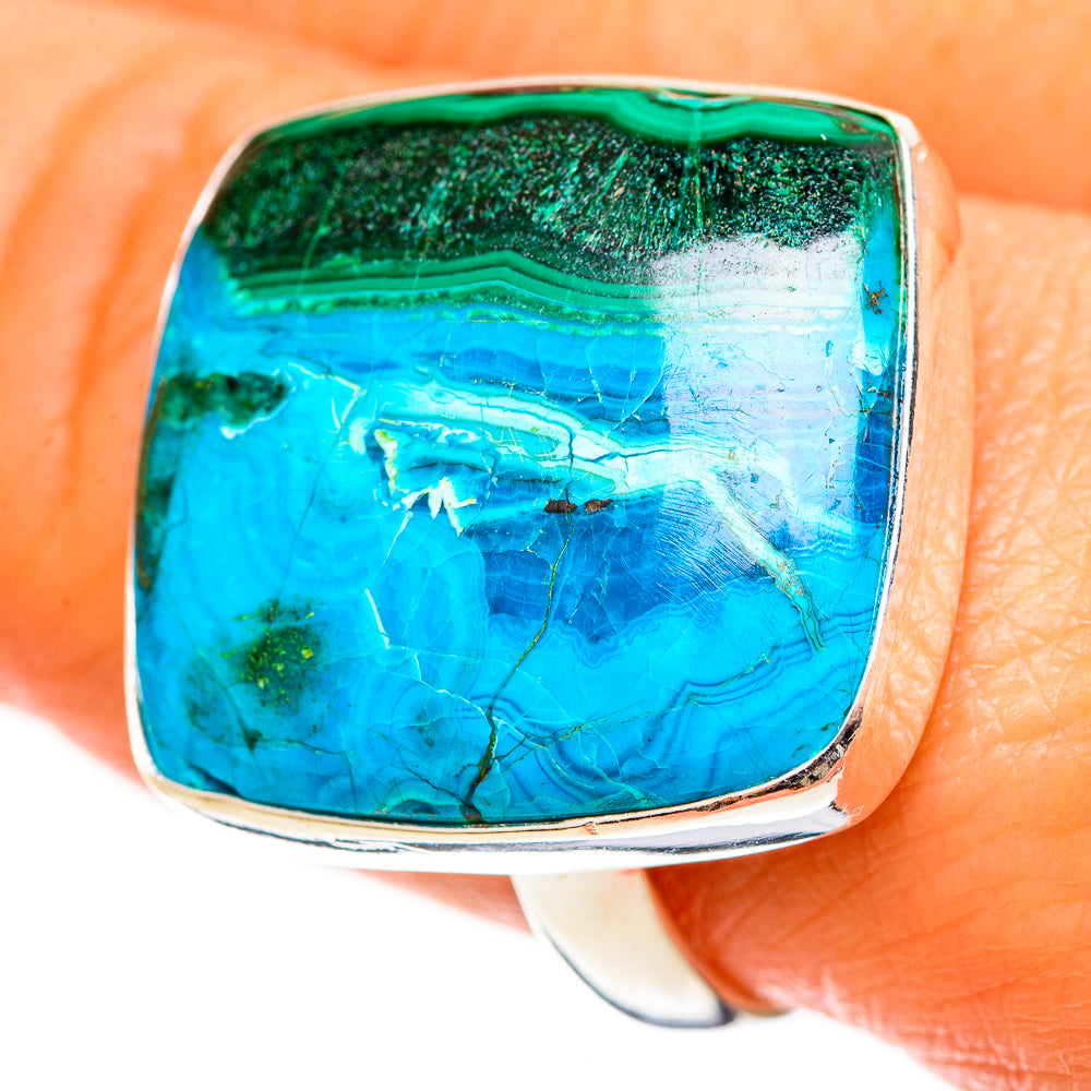 Malachite In Chrysocolla Rings handcrafted by Ana Silver Co - RING112753