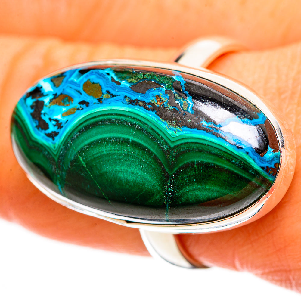 Malachite In Chrysocolla Rings handcrafted by Ana Silver Co - RING112754