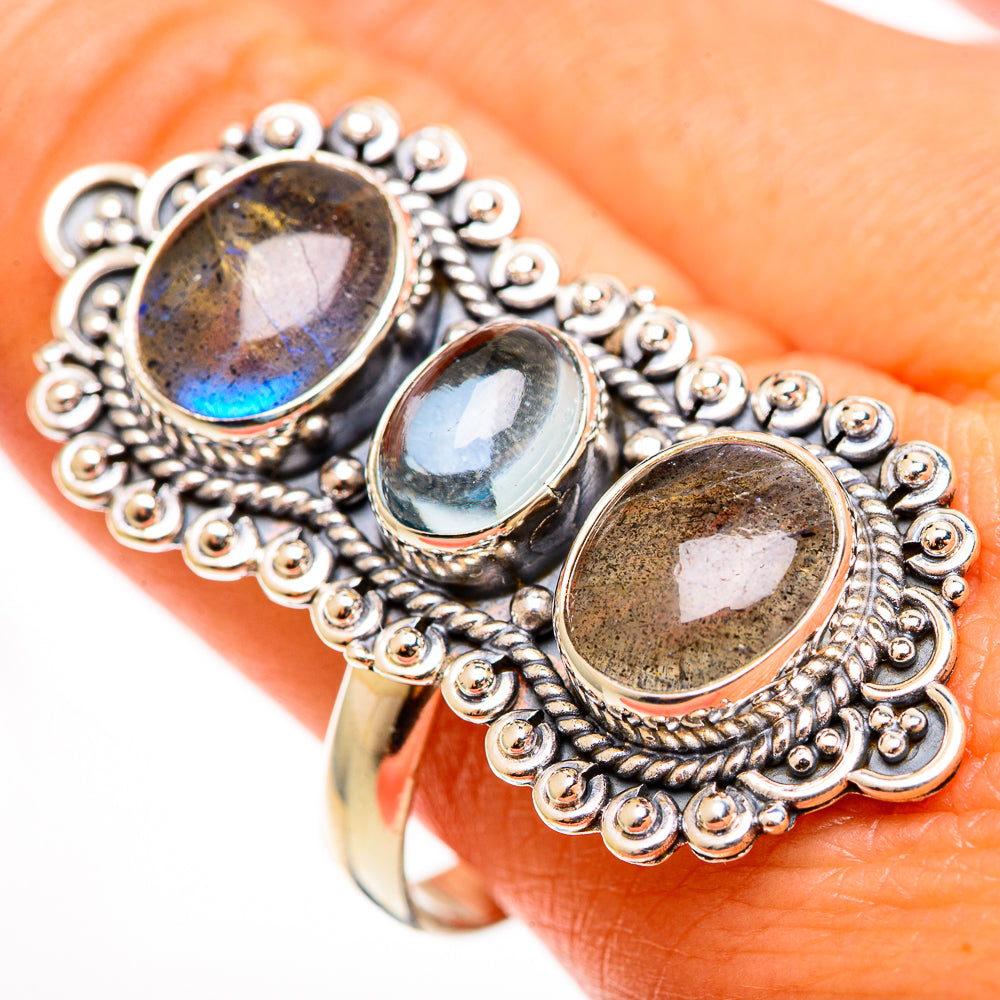Labradorite Rings handcrafted by Ana Silver Co - RING112757