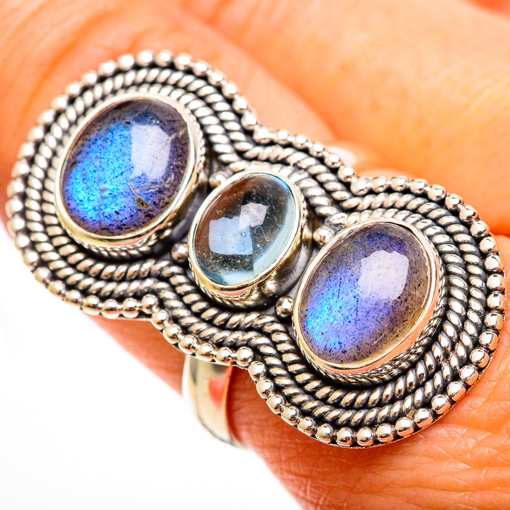 Labradorite Rings handcrafted by Ana Silver Co - RING112760