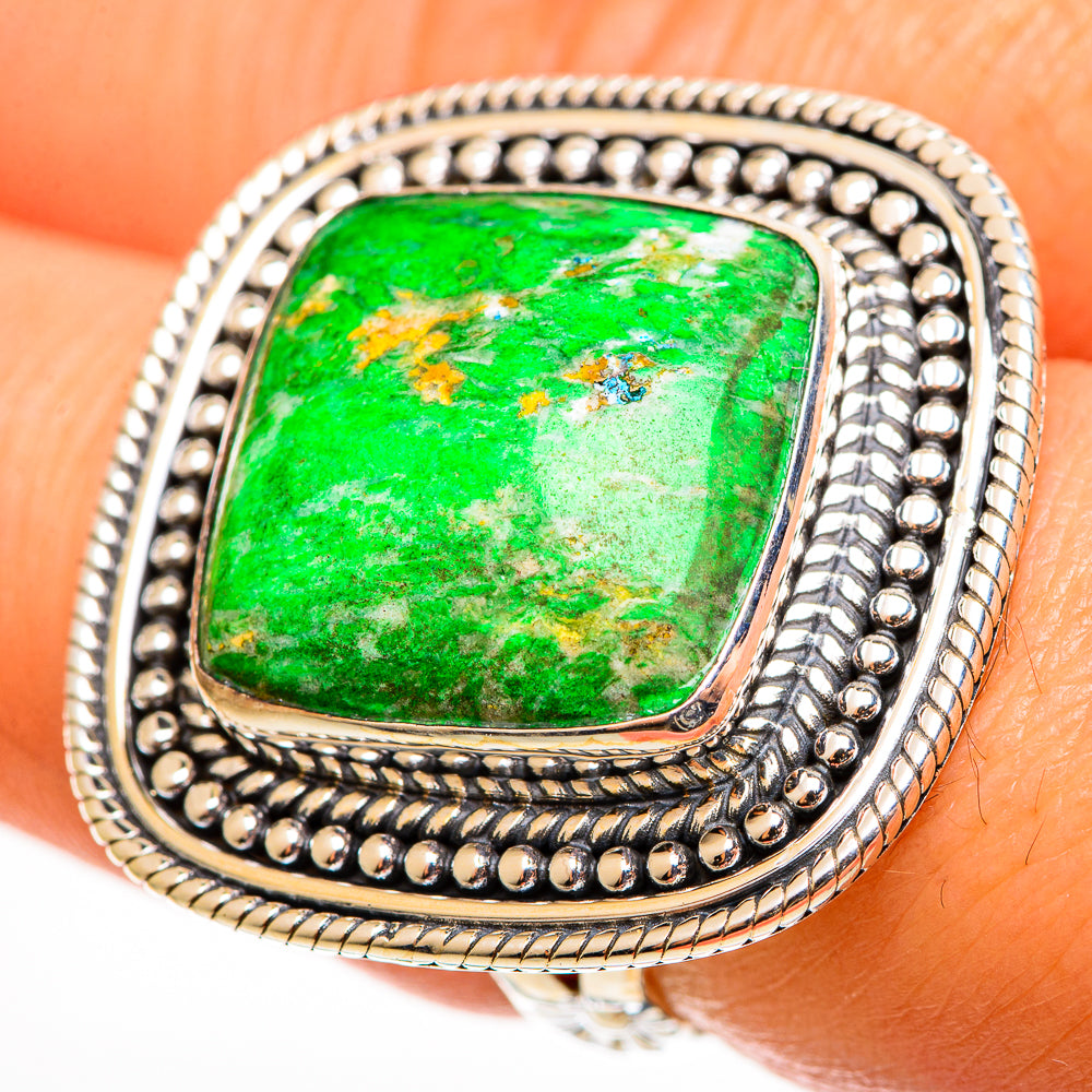 Gaspeite Rings handcrafted by Ana Silver Co - RING112761