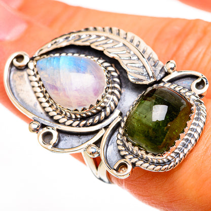 Rainbow Moonstone Rings handcrafted by Ana Silver Co - RING112764