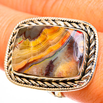Crazy Lace Agate Rings handcrafted by Ana Silver Co - RING112769