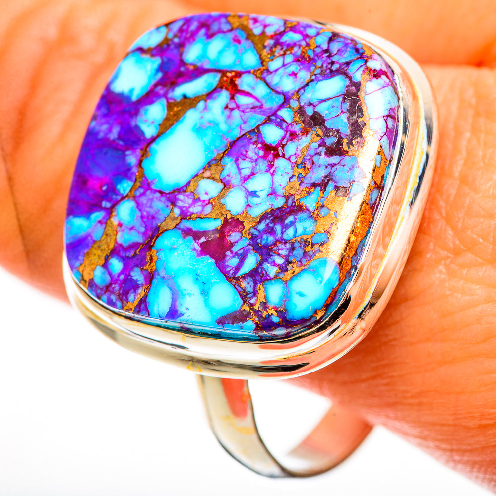 Purple Copper Composite Turquoise Rings handcrafted by Ana Silver Co - RING112784