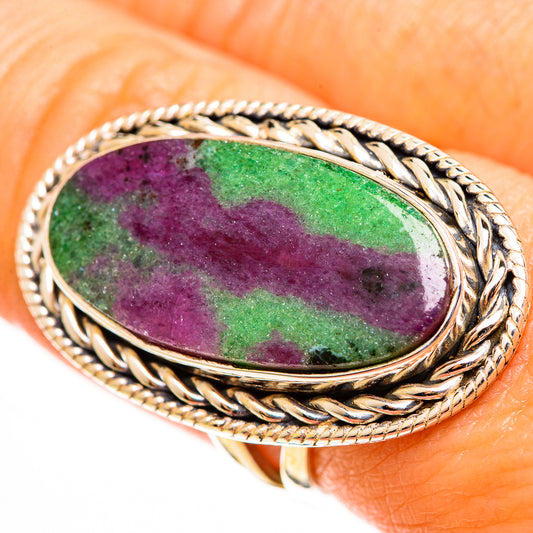 Ruby Zoisite Rings handcrafted by Ana Silver Co - RING112796