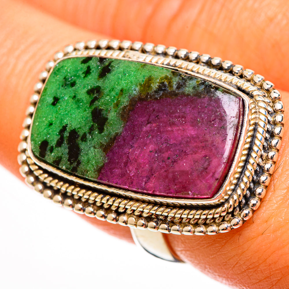 Ruby Zoisite Rings handcrafted by Ana Silver Co - RING112797