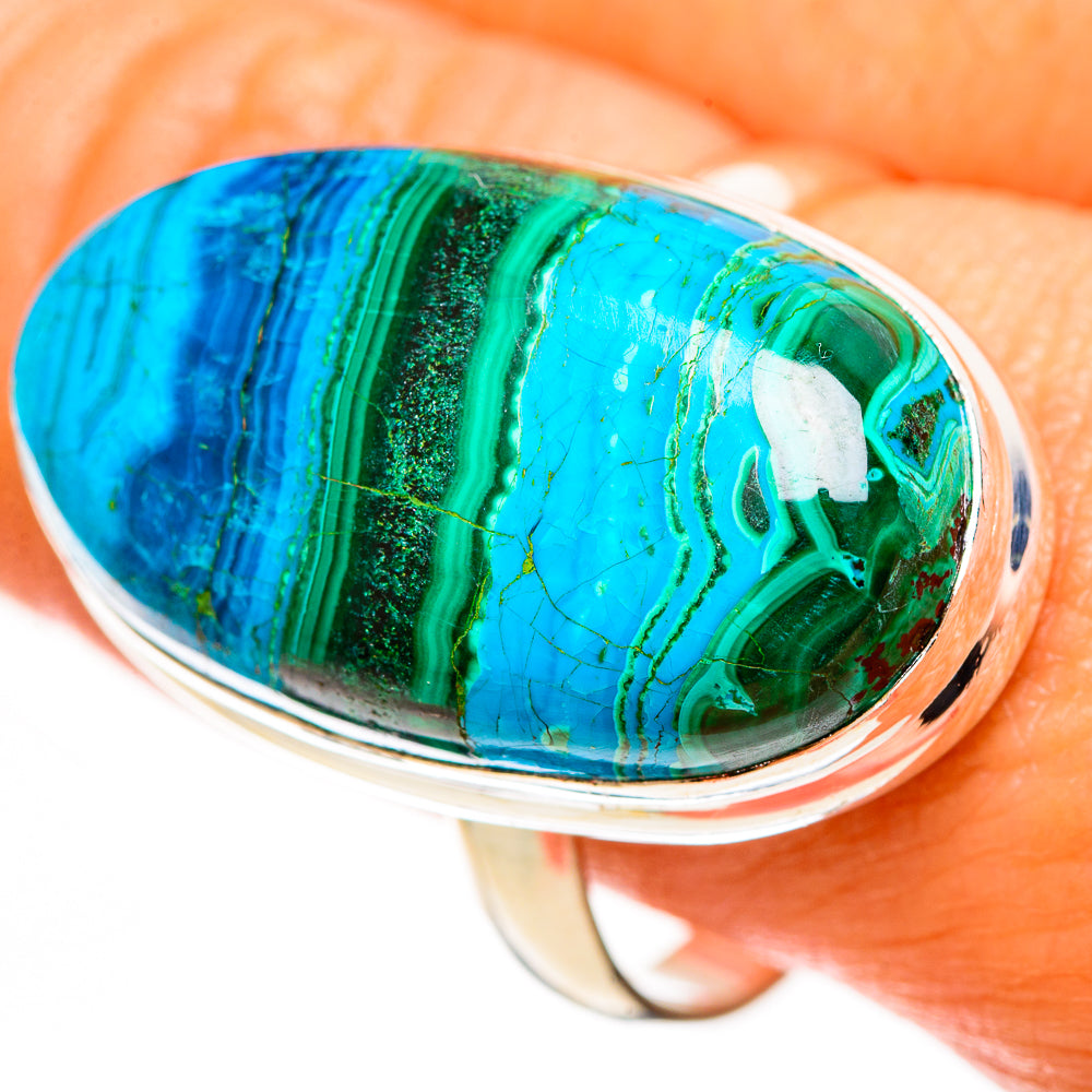 Malachite In Chrysocolla Rings handcrafted by Ana Silver Co - RING112798