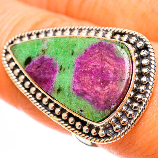 Ruby Zoisite Rings handcrafted by Ana Silver Co - RING112799