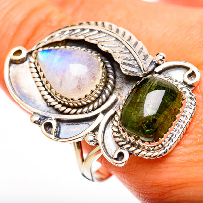 Rainbow Moonstone Rings handcrafted by Ana Silver Co - RING112808