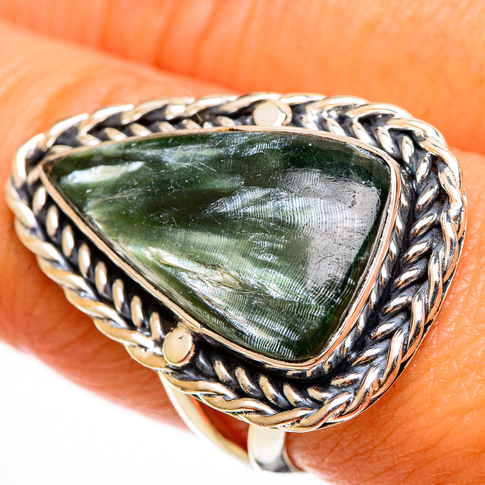 Seraphinite Rings handcrafted by Ana Silver Co - RING112811
