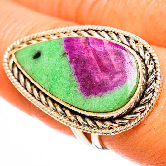 Ruby Zoisite Rings handcrafted by Ana Silver Co - RING112812