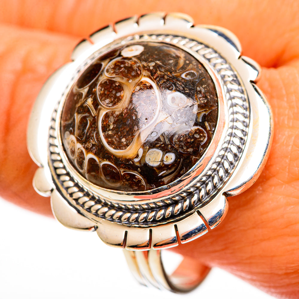 Turritella Agate Rings handcrafted by Ana Silver Co - RING112813