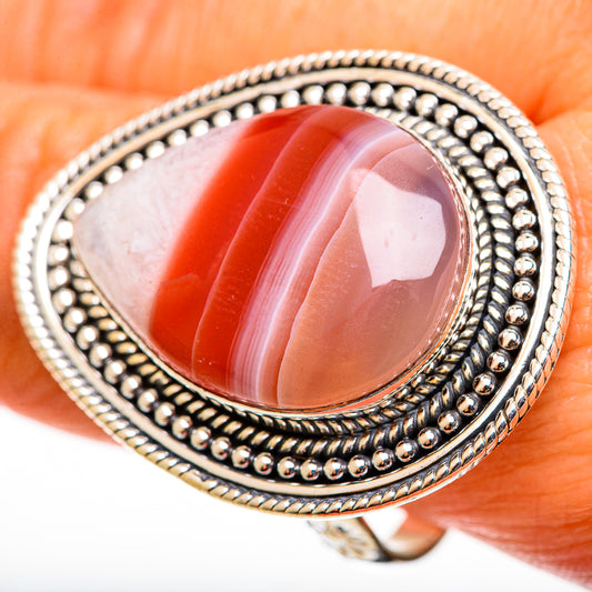 Red Botswana Agate Rings handcrafted by Ana Silver Co - RING112818