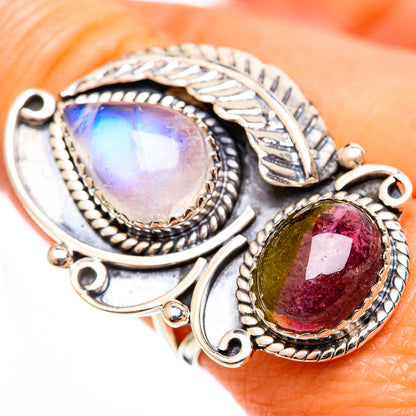Rainbow Moonstone Rings handcrafted by Ana Silver Co - RING112831