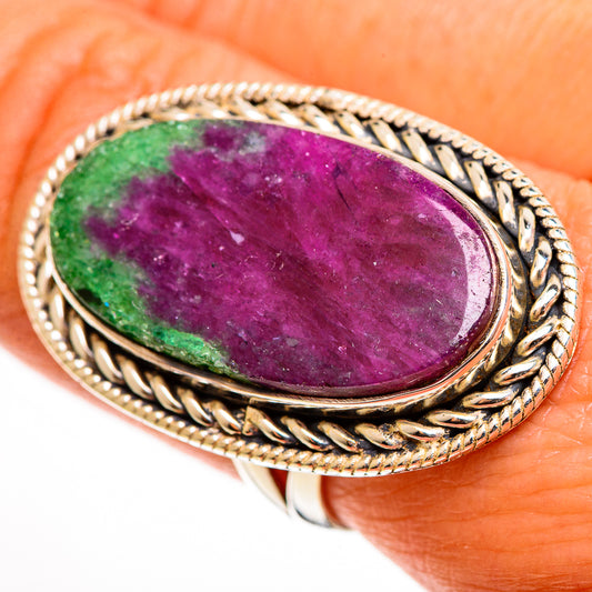 Ruby Zoisite Rings handcrafted by Ana Silver Co - RING112832