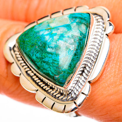 Chrysocolla Rings handcrafted by Ana Silver Co - RING112833