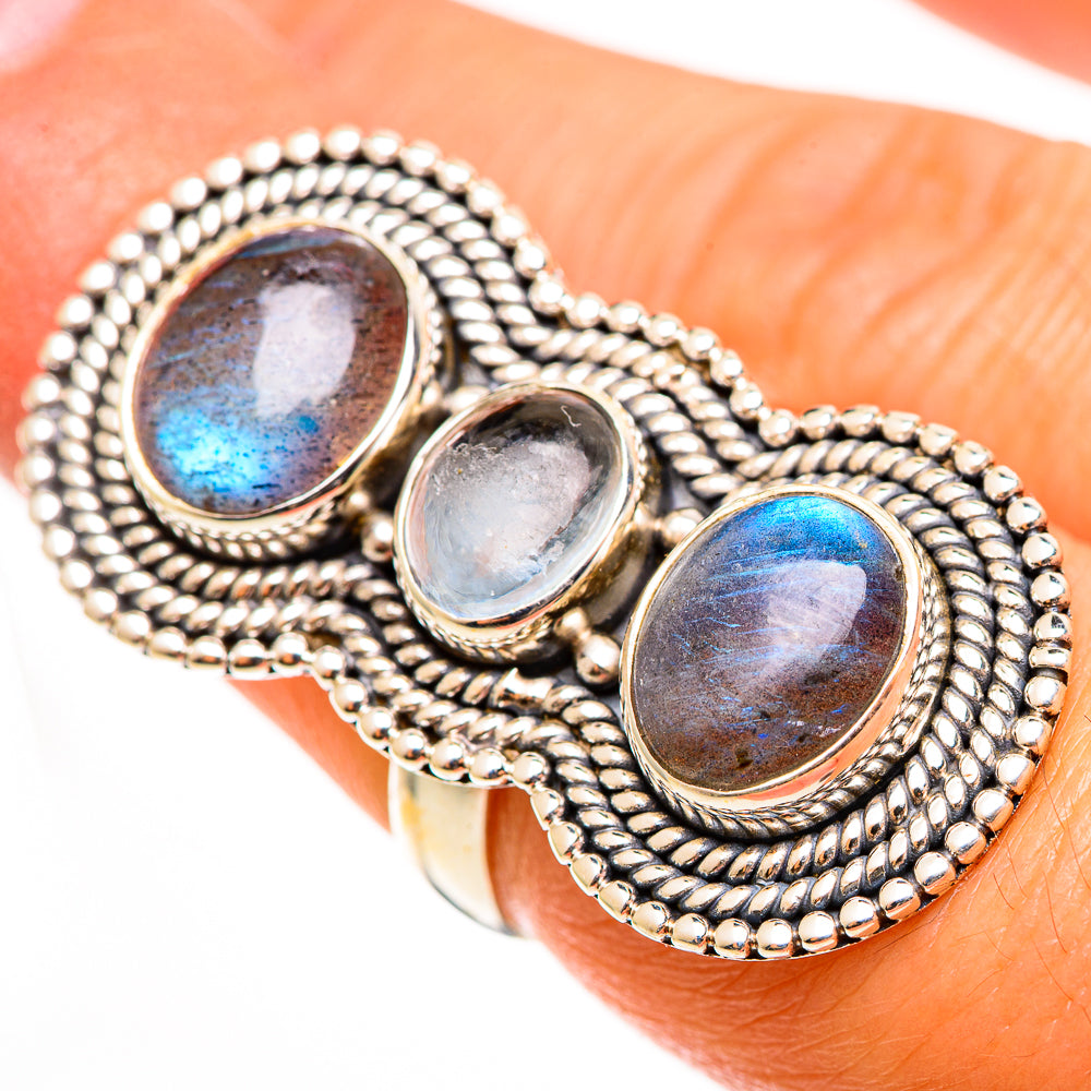Labradorite Rings handcrafted by Ana Silver Co - RING112837
