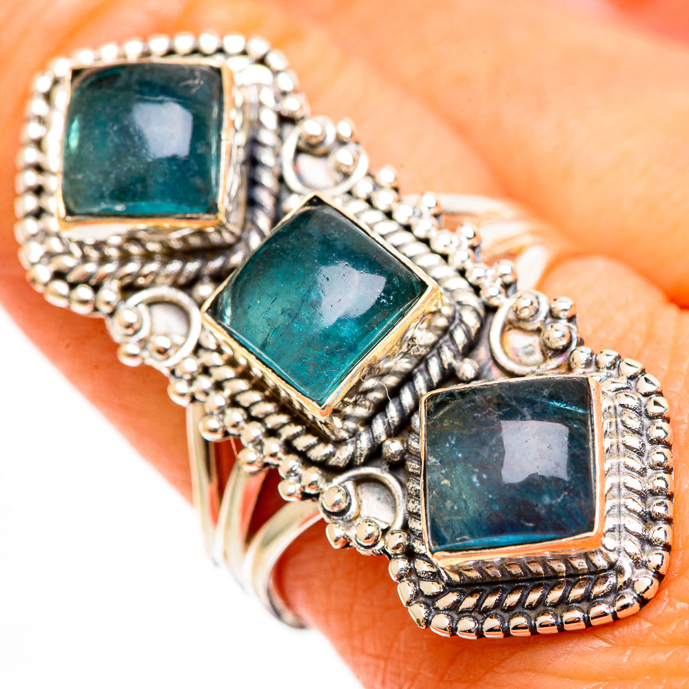 Blue Fluorite Rings handcrafted by Ana Silver Co - RING112839