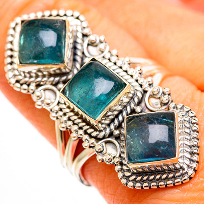 Blue Fluorite Rings handcrafted by Ana Silver Co - RING112839
