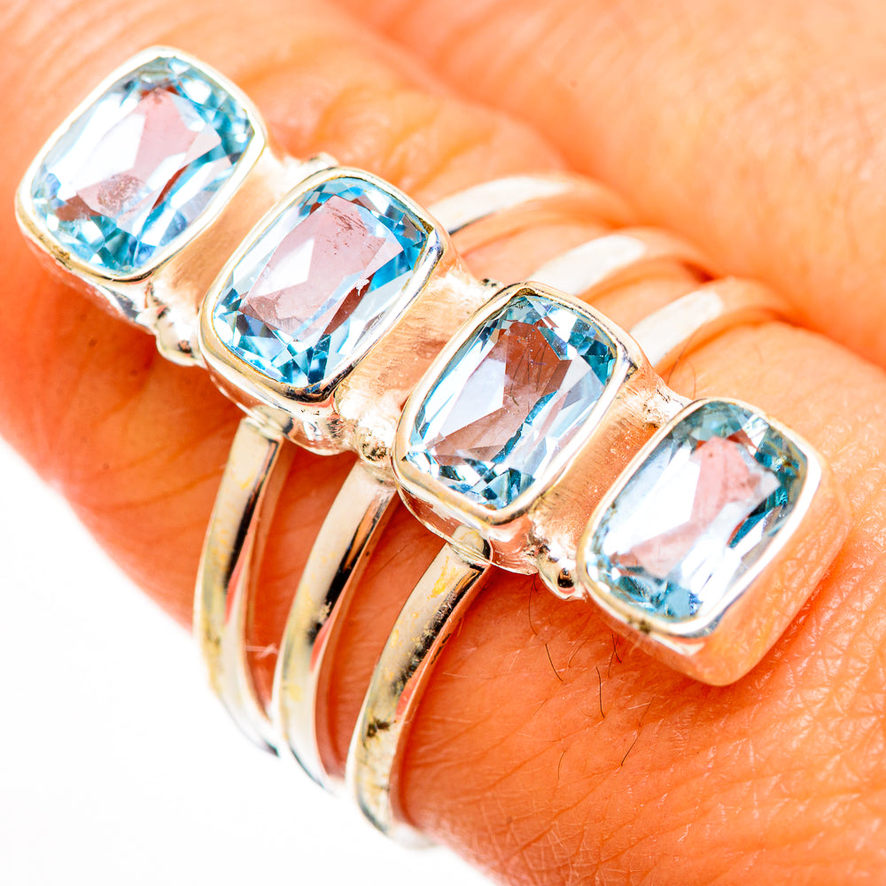 Blue Topaz Rings handcrafted by Ana Silver Co - RING112841