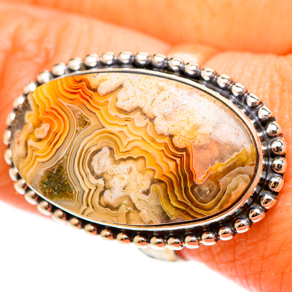 Laguna Lace Agate Rings handcrafted by Ana Silver Co - RING112851