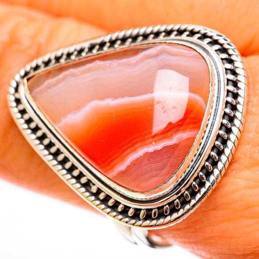 Red Botswana Agate Rings handcrafted by Ana Silver Co - RING112857