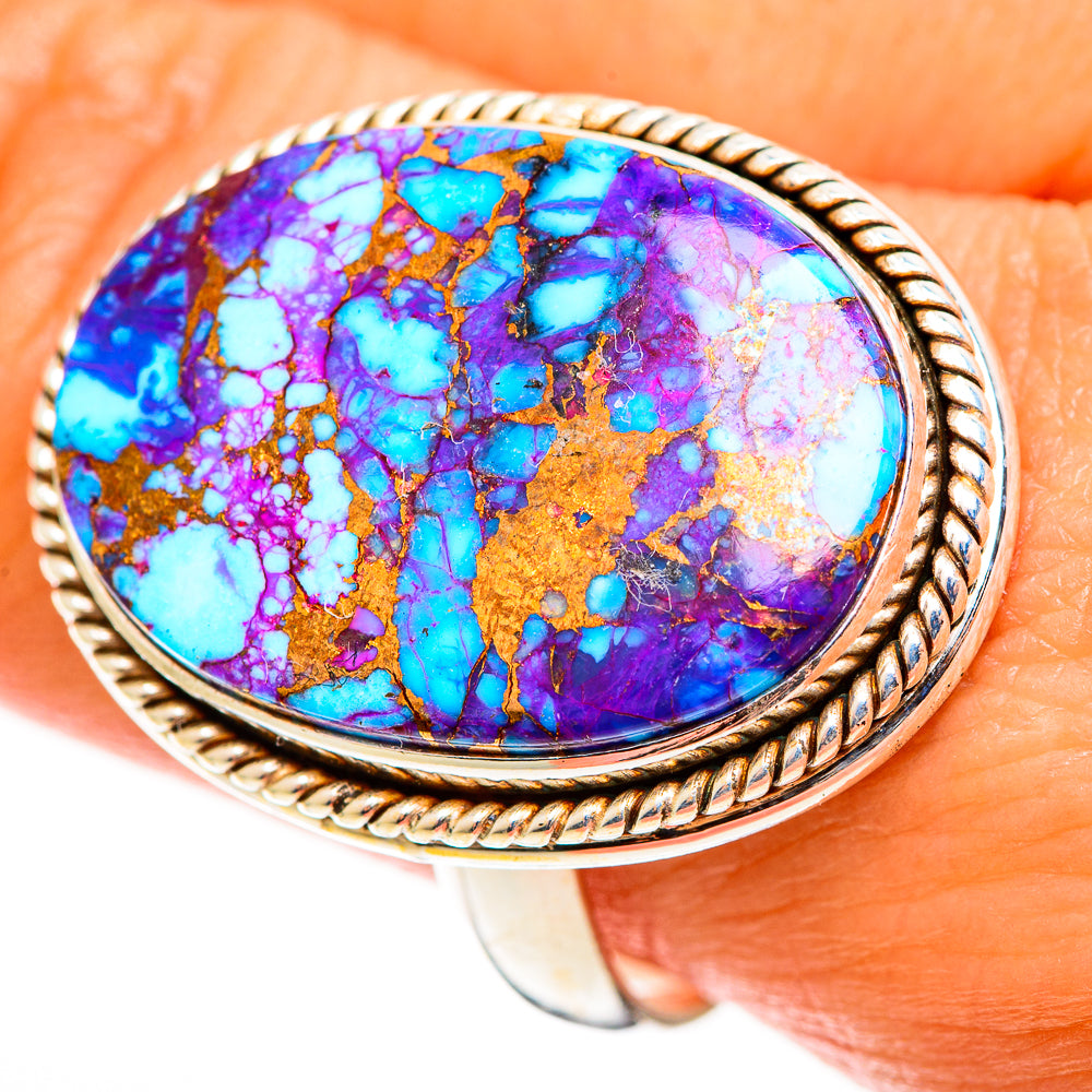 Purple Copper Composite Turquoise Rings handcrafted by Ana Silver Co - RING112864