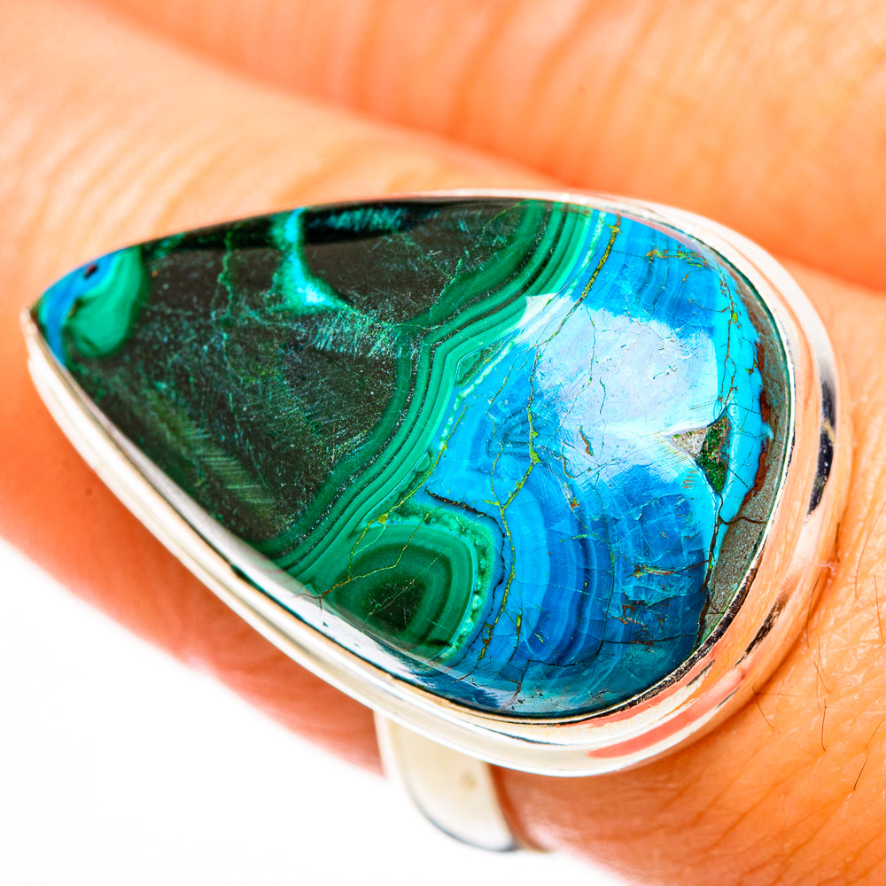 Malachite In Chrysocolla Rings handcrafted by Ana Silver Co - RING112870