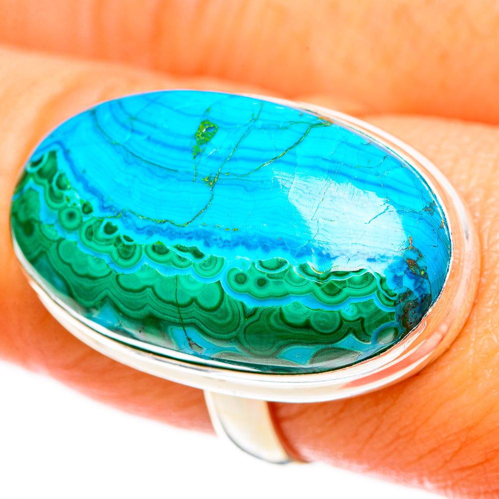 Malachite In Chrysocolla Rings handcrafted by Ana Silver Co - RING112871