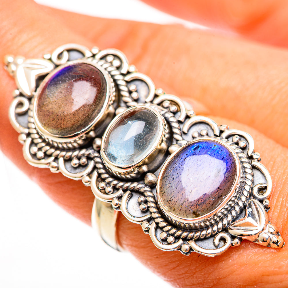 Labradorite Rings handcrafted by Ana Silver Co - RING112876