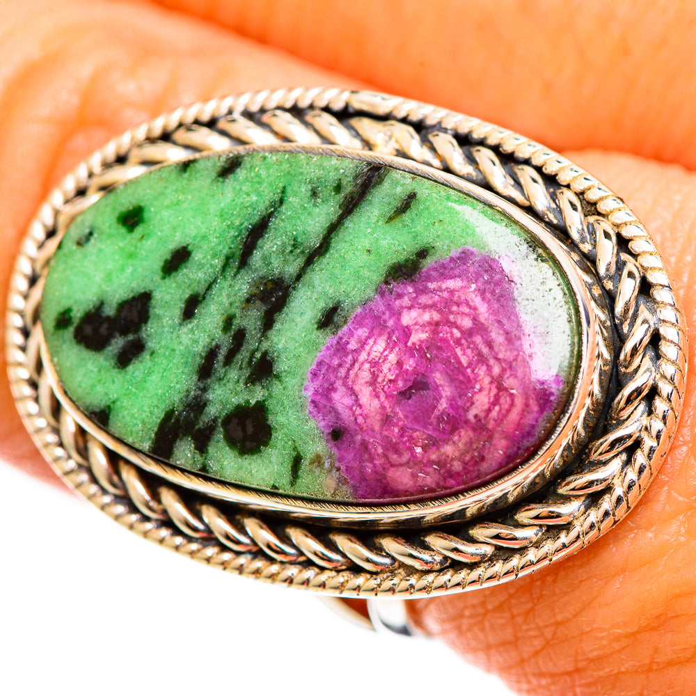 Ruby Zoisite Rings handcrafted by Ana Silver Co - RING112880