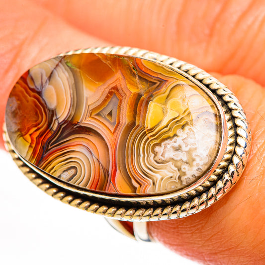 Crazy Lace Agate Rings handcrafted by Ana Silver Co - RING112881