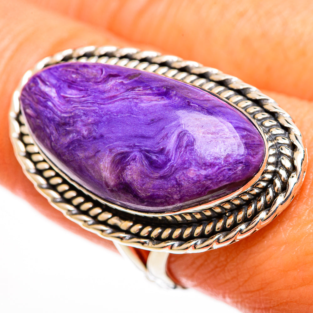 Charoite Rings handcrafted by Ana Silver Co - RING112896