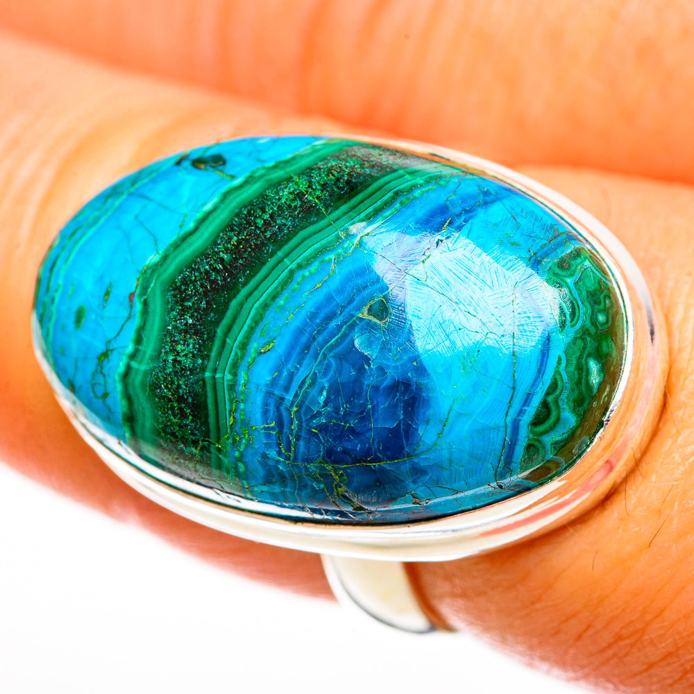 Malachite In Chrysocolla Rings handcrafted by Ana Silver Co - RING112901