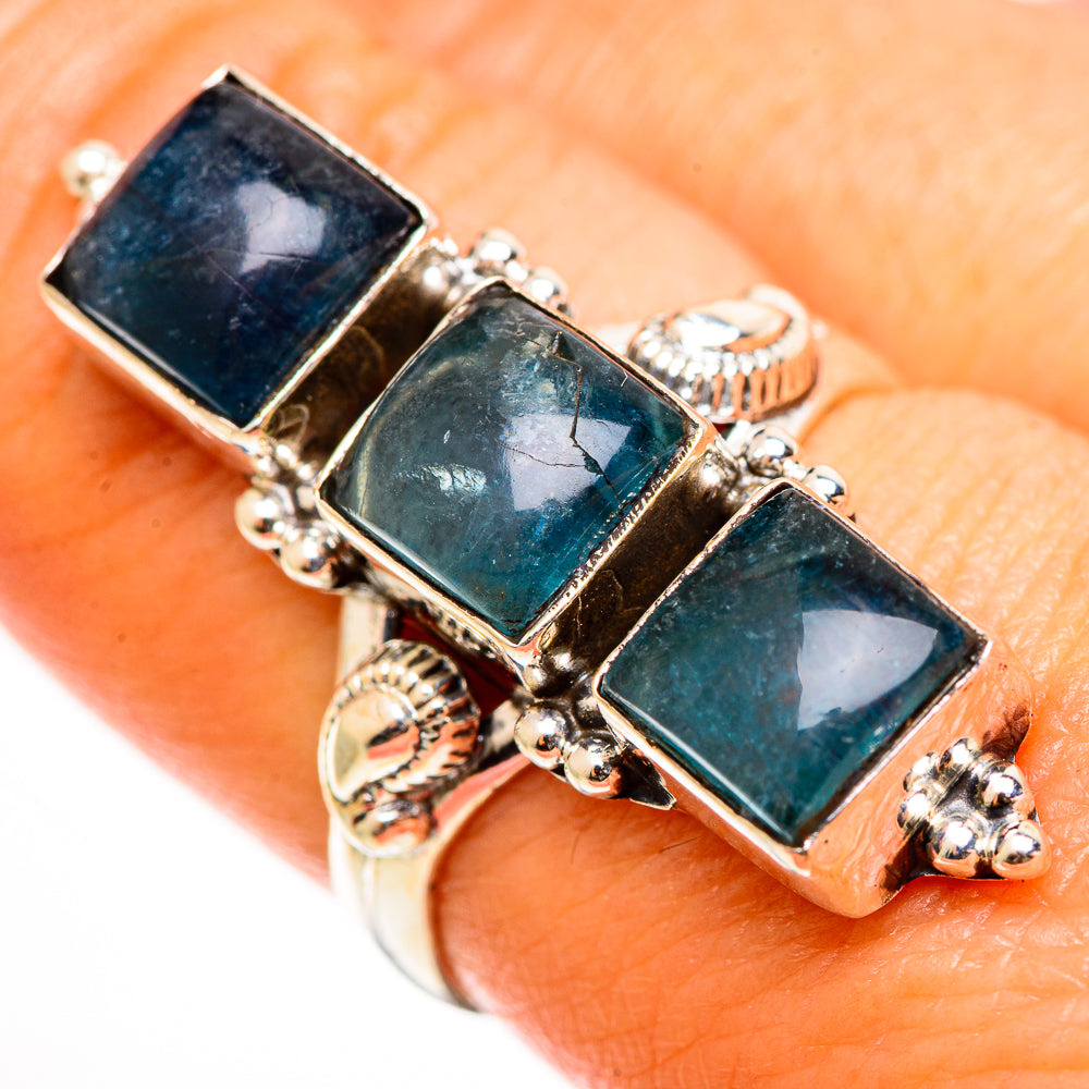 Blue Fluorite Rings handcrafted by Ana Silver Co - RING112903