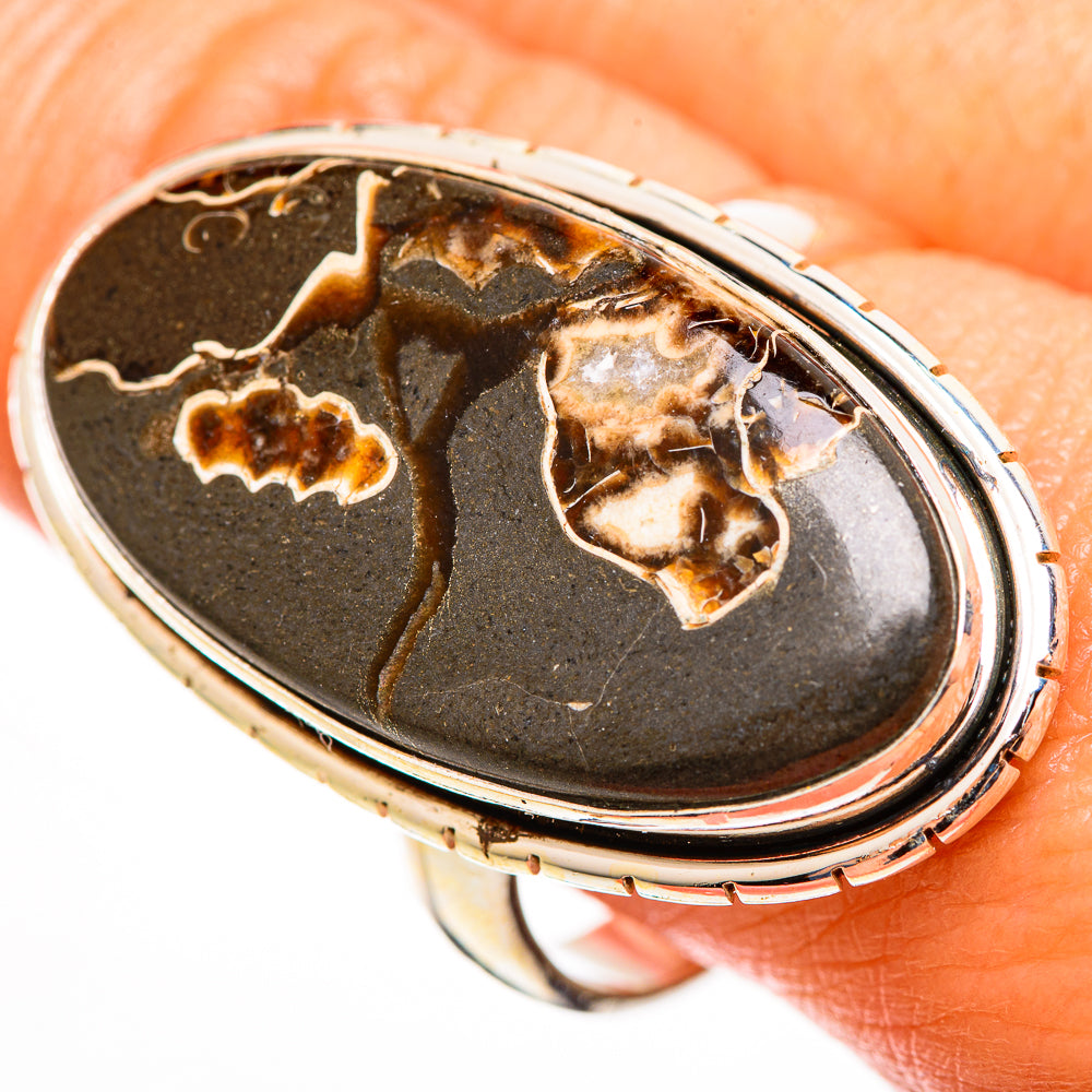 Turritella Agate Rings handcrafted by Ana Silver Co - RING112907